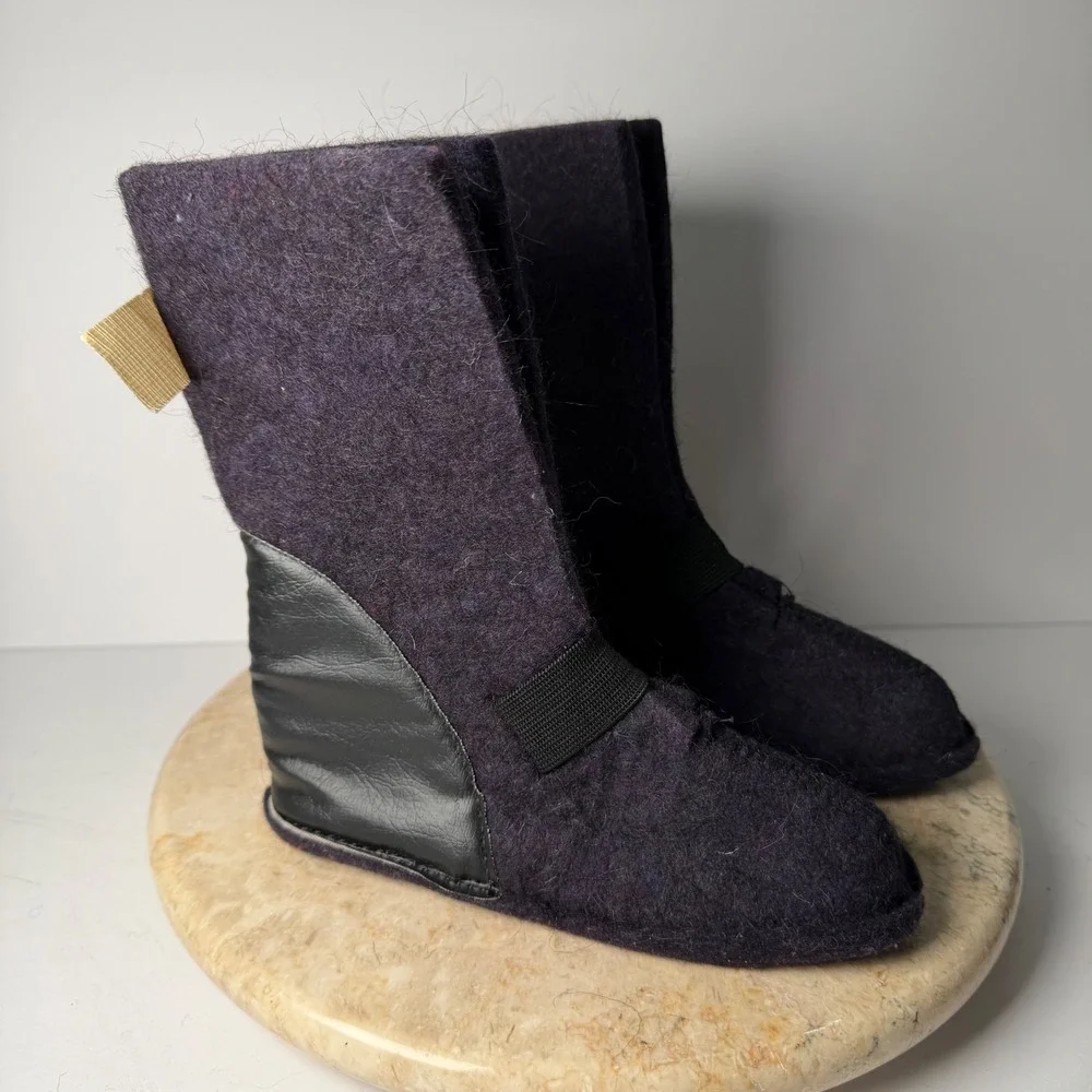 E. F. Walter Ltd Wool Boot Liners Kids 10 Purple Felted Made in Canada Vintage